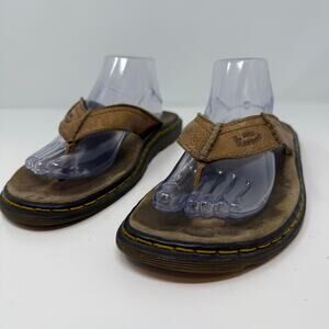Dr. Martens Sandals Men's 11 Brown Leather Thong Flip Flops Casual Footwear
